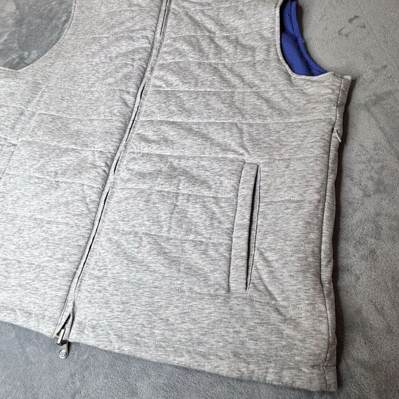 Peter Millar Sz XL Crown Reversible Soft Golf Vest 2-Way Full Zip Gray Blue Mens - Picture 10 of 16